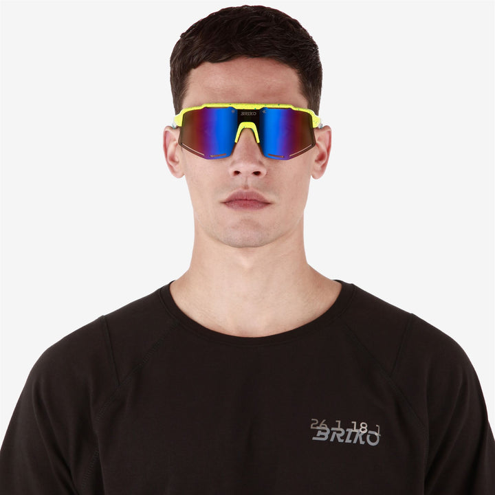 Unisex Green and Yellow Sport Sunglasses with Adjustable Features 5