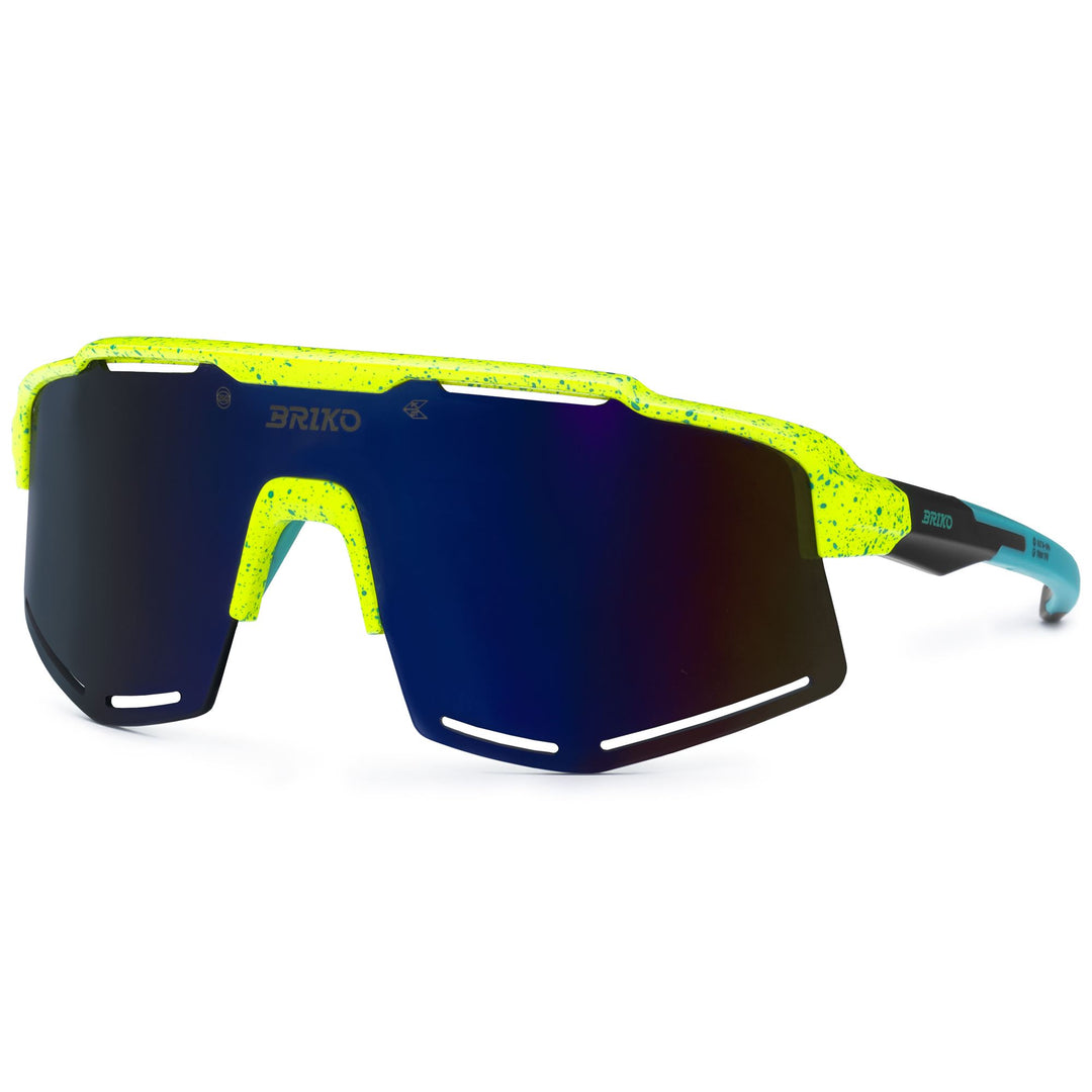 Lunettes de soleil de sport unisexes vertes et jaunes avec fonctions réglables main
