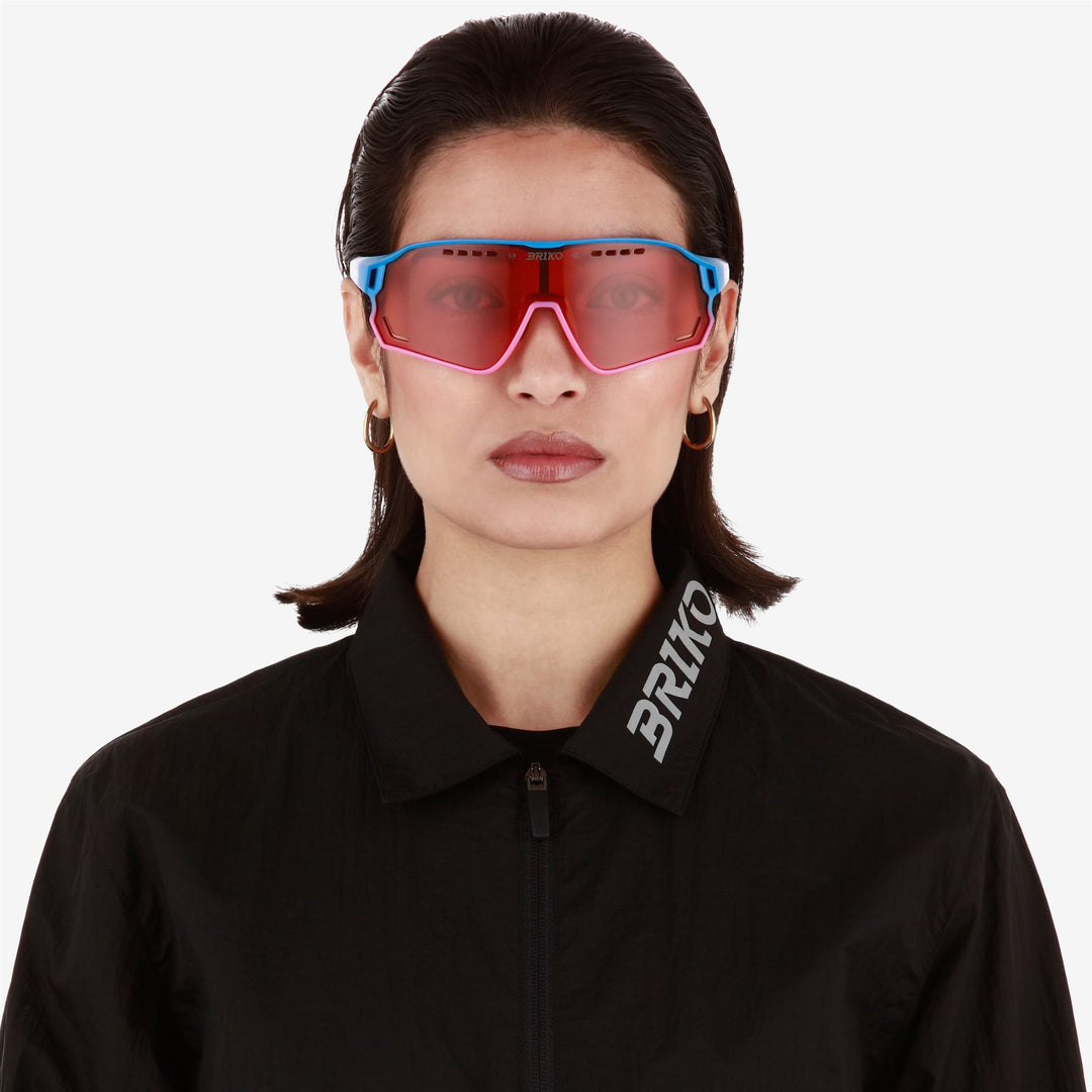 Lunettes de soleil unisexes violettes et multicolores avec protection UV main