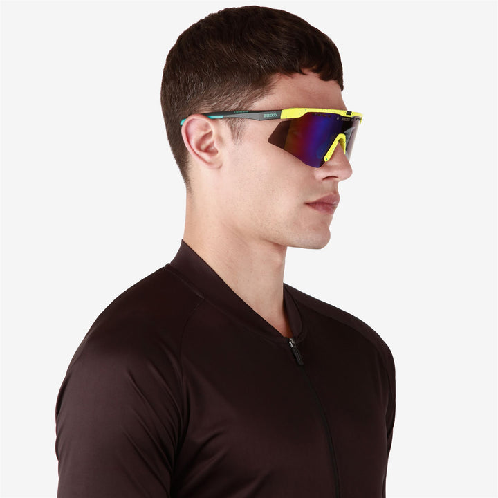 Lunettes de soleil de sport unisexes vertes et jaunes avec système de changement de verres facile 6