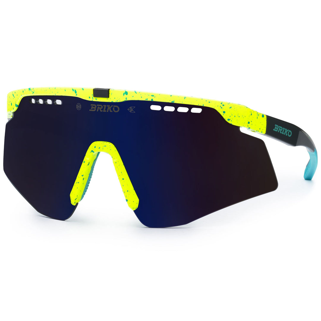 Lunettes de soleil de sport unisexes vertes et jaunes avec système de changement de verres facile main