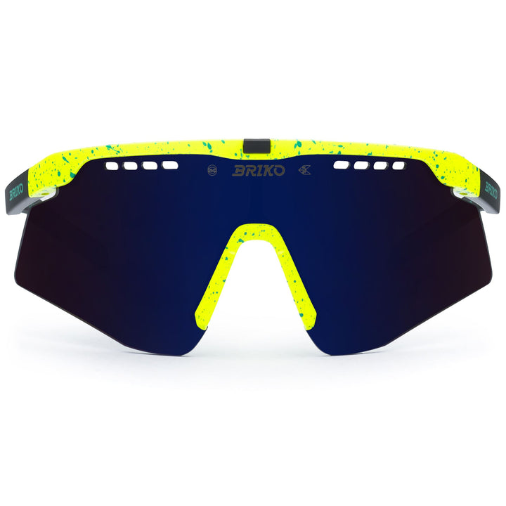 Lunettes de soleil de sport unisexes vertes et jaunes avec système de changement de verres facile 1