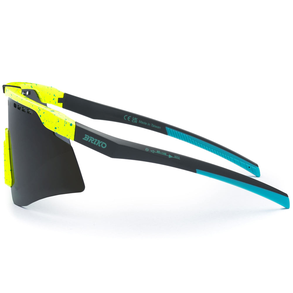 Occhiali da sole sportivi unisex verdi e gialli con sistema di facile sostituzione delle lenti 02