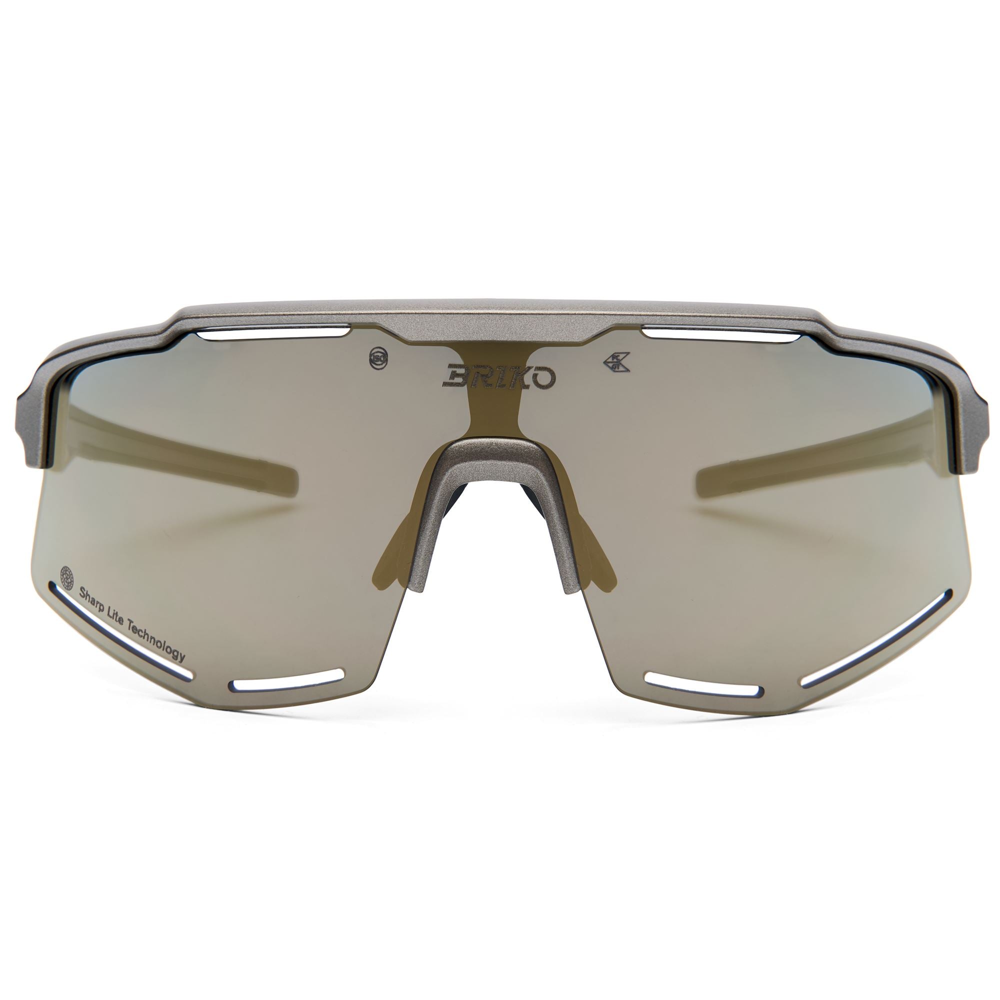 Unisex Green Chrome Gold Sunglasses with UV Protection | Briko