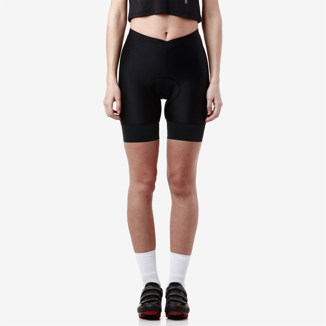 Short de cyclisme noir pour femme, avec compression et rembourrage main