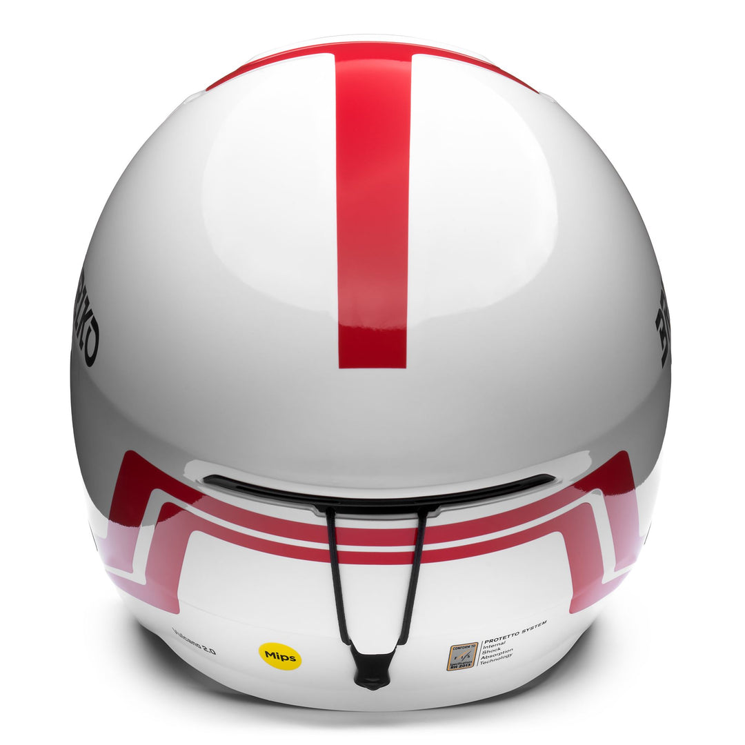 Casco da sci unisex rosso e bianco per le gare con assorbimento degli urti main