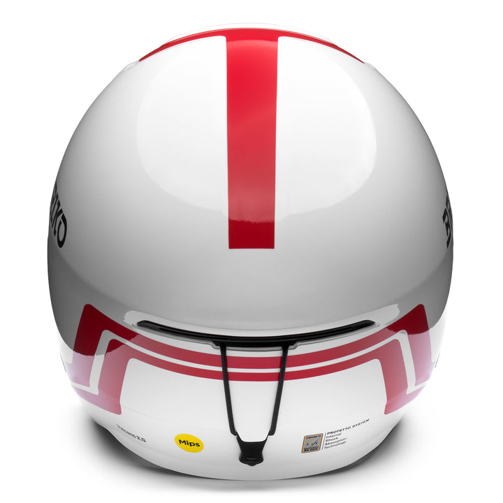 Casco da sci unisex rosso e bianco per le gare con assorbimento degli urti 4