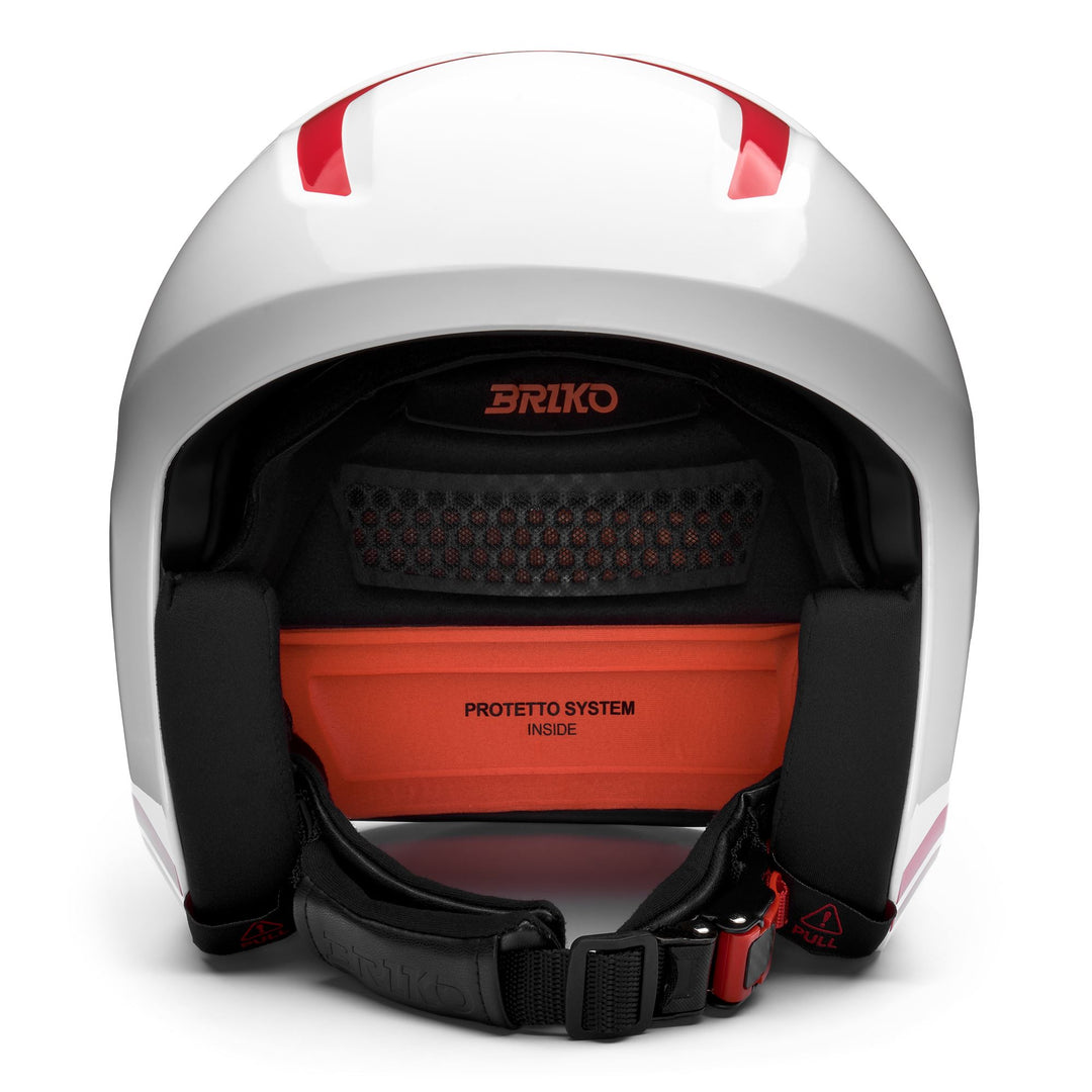 Unisex Red and White Ski Helmet for Racing with Shock Absorption main