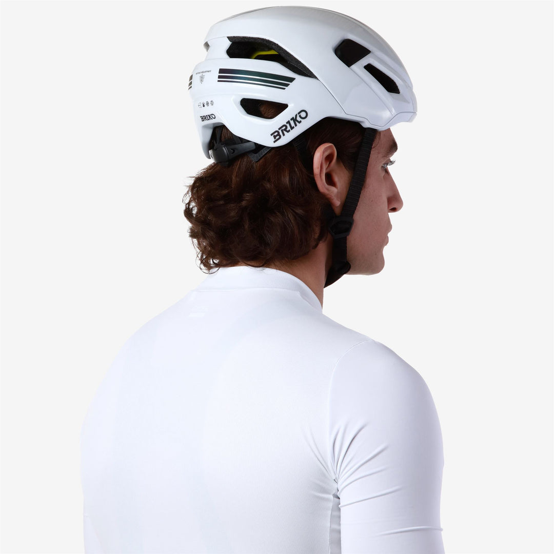 Unisex White and Holographic Cycling Helmet with Ventilation main