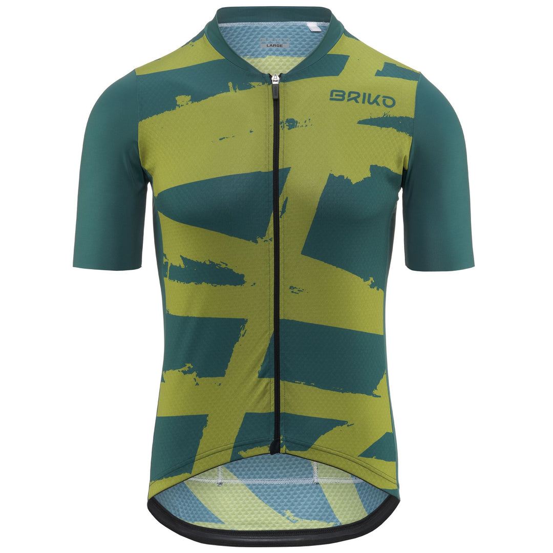 Maglia da ciclismo da uomo verde con caratteristiche di traspirabilità e comfort 01