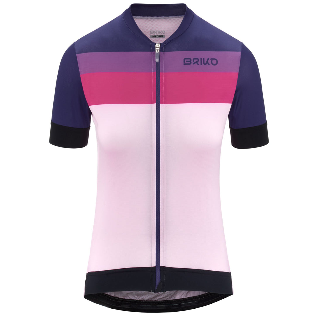 Maillot de cyclisme léger violet pour femme avec poches 01