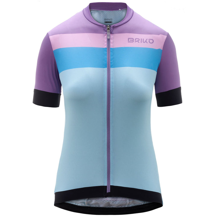 Maillot de cyclisme léger bleu pour femme, en tissu respirant 1