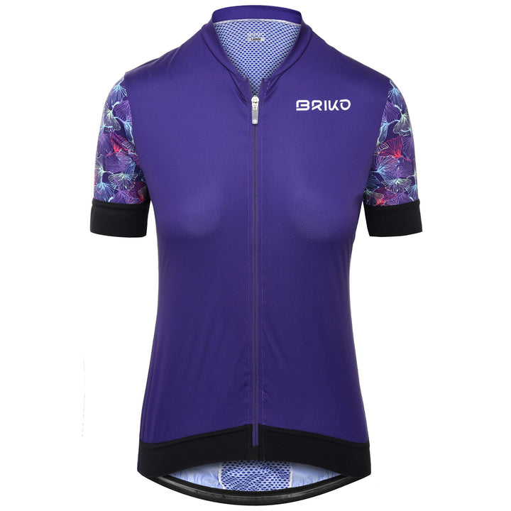 Maglia da ciclismo leggera da donna viola con grip in silicone 1