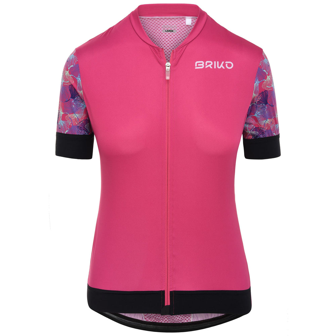 Maillot de cyclisme léger fuchsia pour femme avec poignées en silicone 01