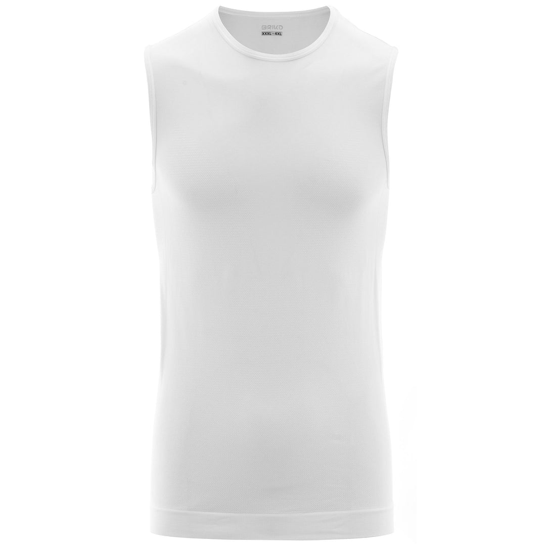 Unisex White Sleeveless Cycling Jersey with Compression Fabric main