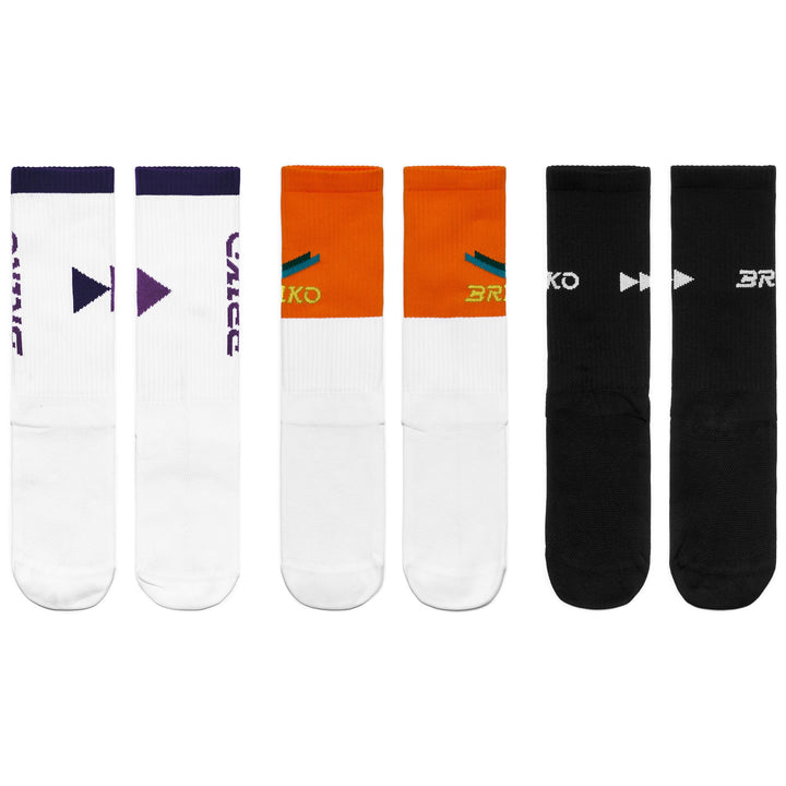Unisex White and Violet Crew Socks for Cycling 2