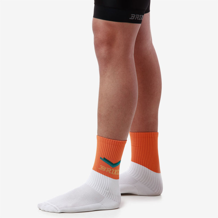 Unisex White and Violet Crew Socks for Cycling 5