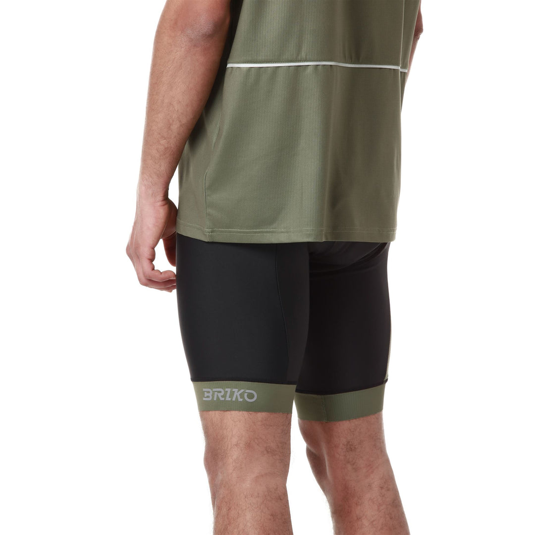 Pantaloncini da ciclismo con bretelle imbottiti da uomo neri main