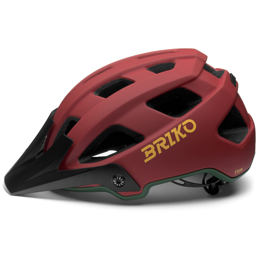 Casque de vélo unisexe marron et vert avec visière réglable main