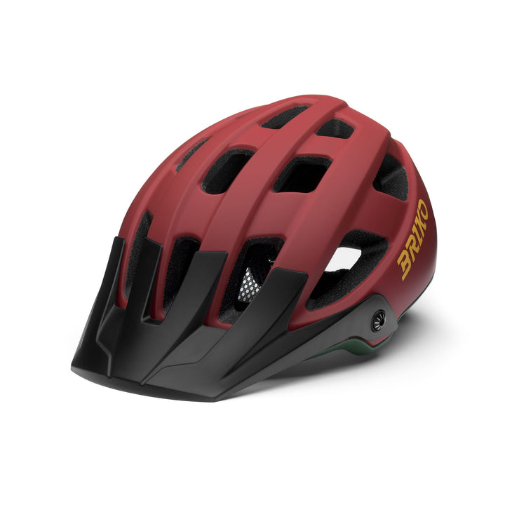 Unisex Brown and Green Cycling Helmet with Adjustable Visor 1