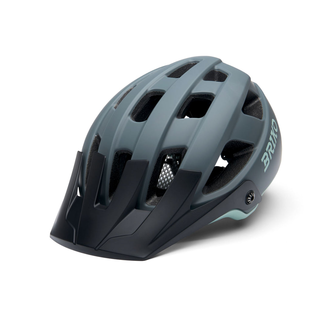 Unisex Grey and Green Mountain Bike Helmet with Ventilation and Padding 01