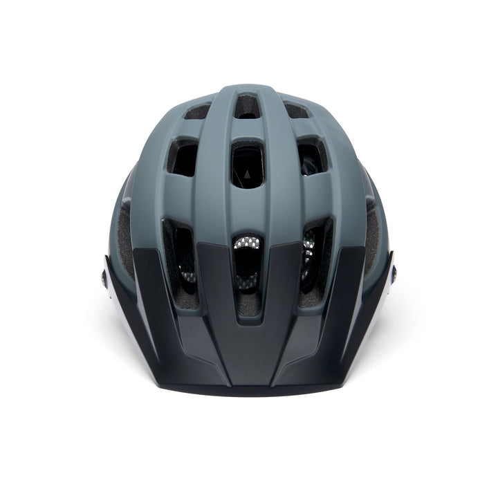 Unisex Grey and Green Mountain Bike Helmet with Ventilation and Padding 3