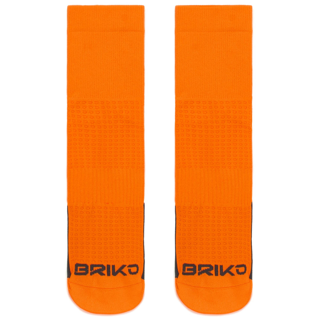 Chaussettes de cyclisme unisexes orange, respirantes et compressives. main