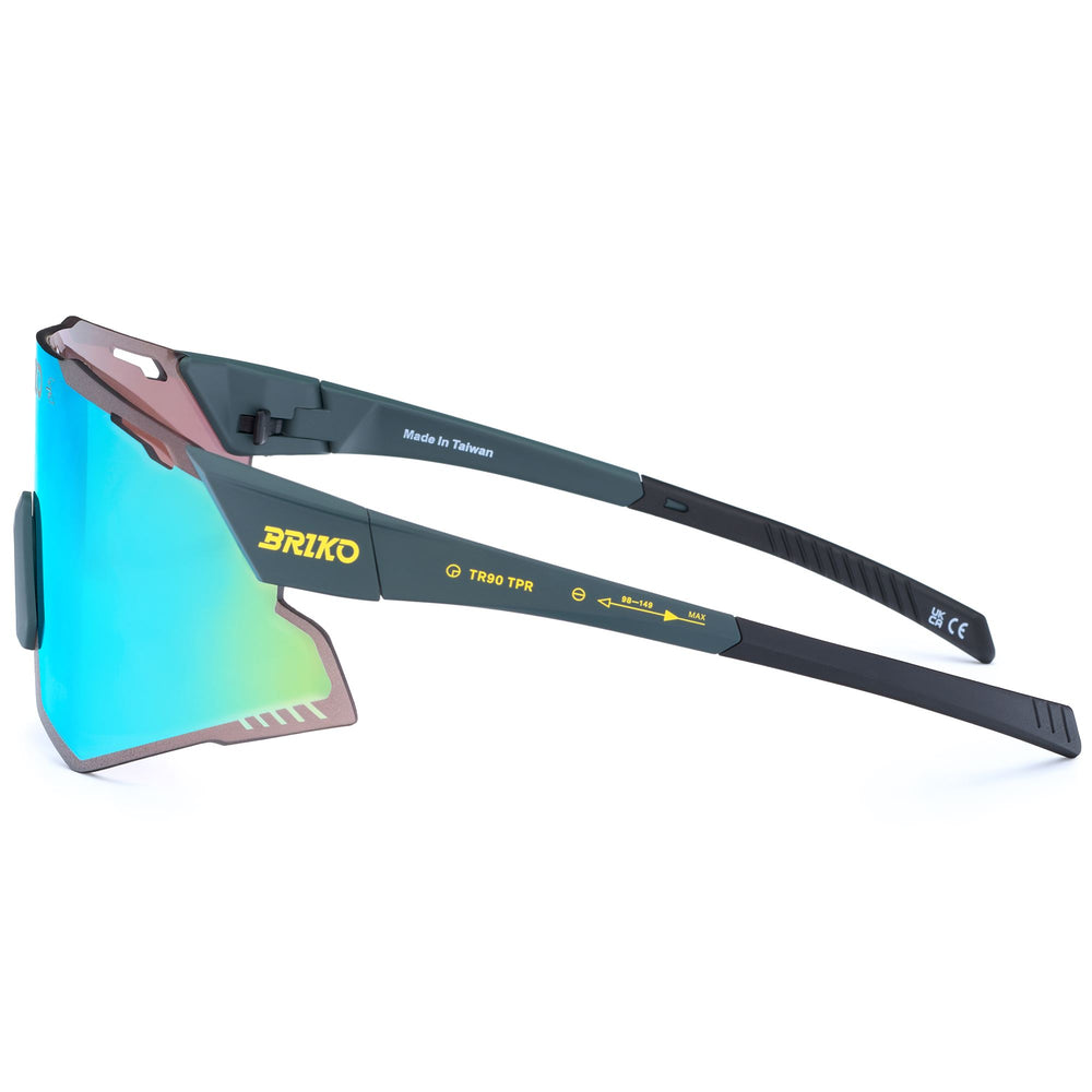 Occhiali da sole sportivi unisex verdi con lenti intercambiabili 02