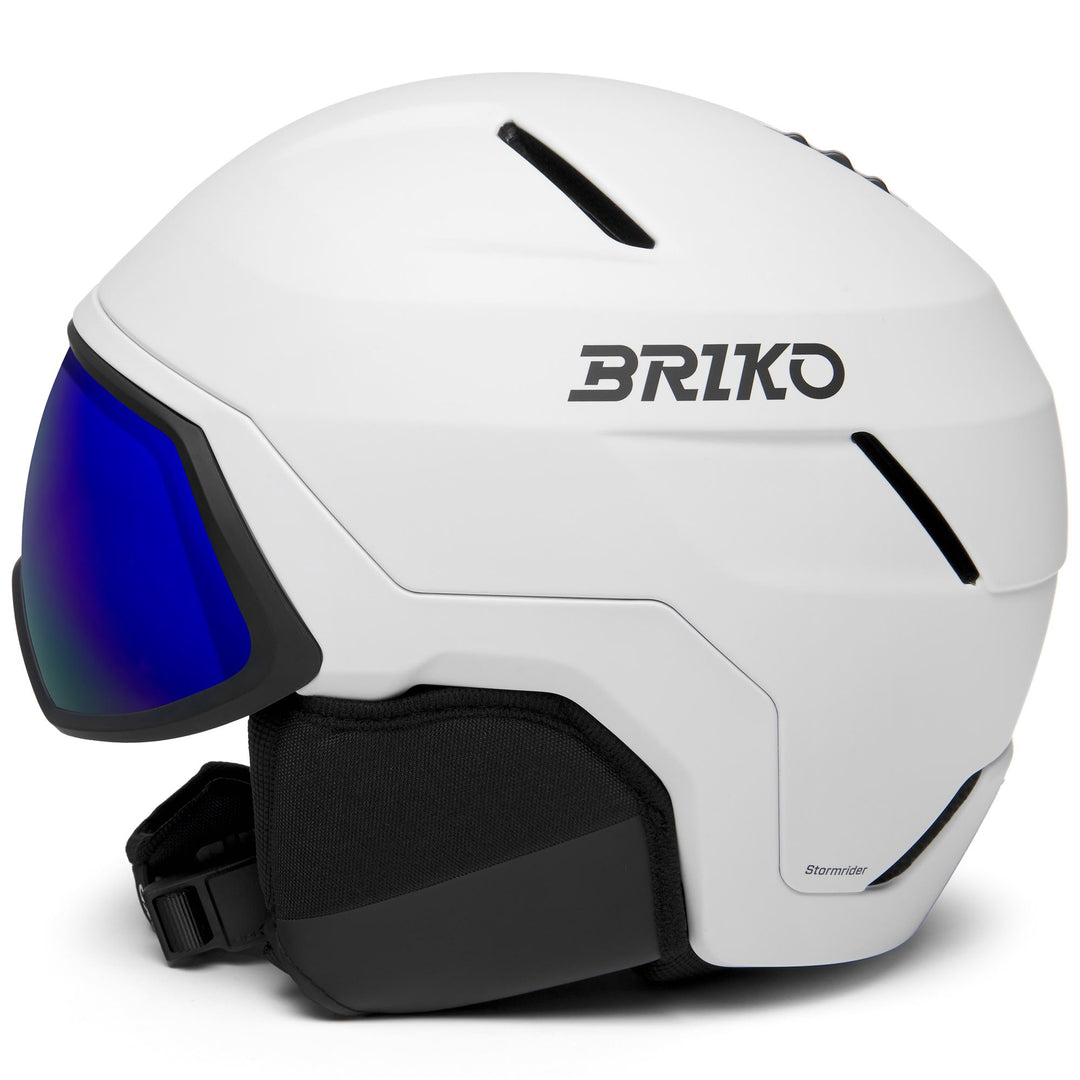 Unisex Black and White Ski Helmet with Integrated Visor main