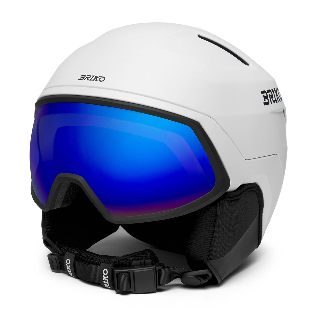Casco da sci unisex nero e bianco con visiera integrata 01