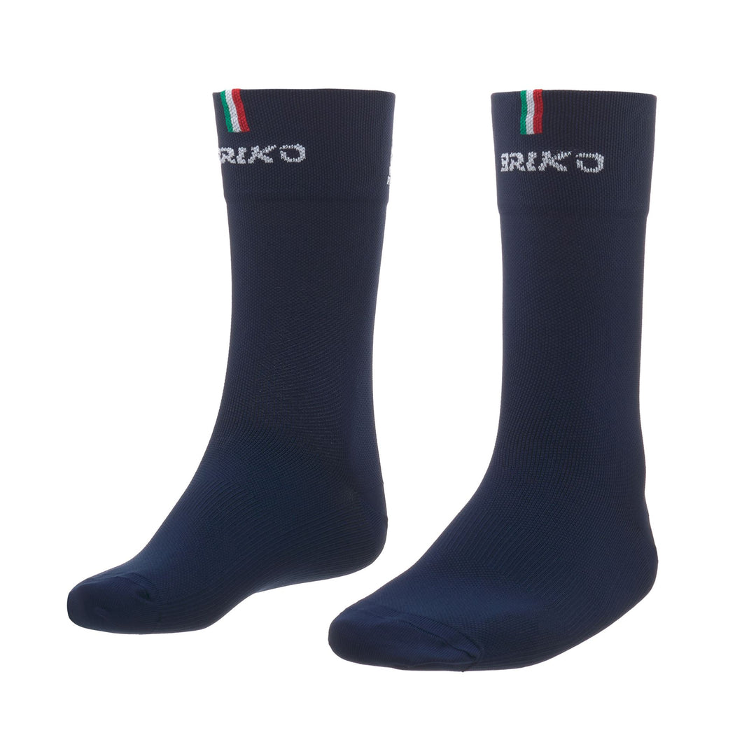 Unisex Blue and White Crew Socks for Triathlon 01