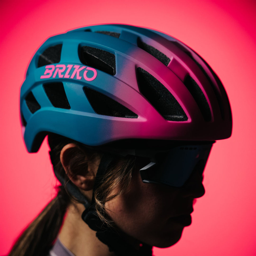 Unisex Blue and Pink Cycling Helmet with Ventilation and Reflectivity main