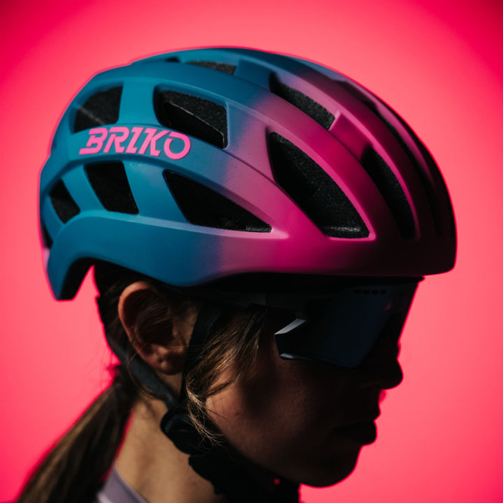 Unisex Blue and Pink Cycling Helmet with Ventilation and Reflectivity 5