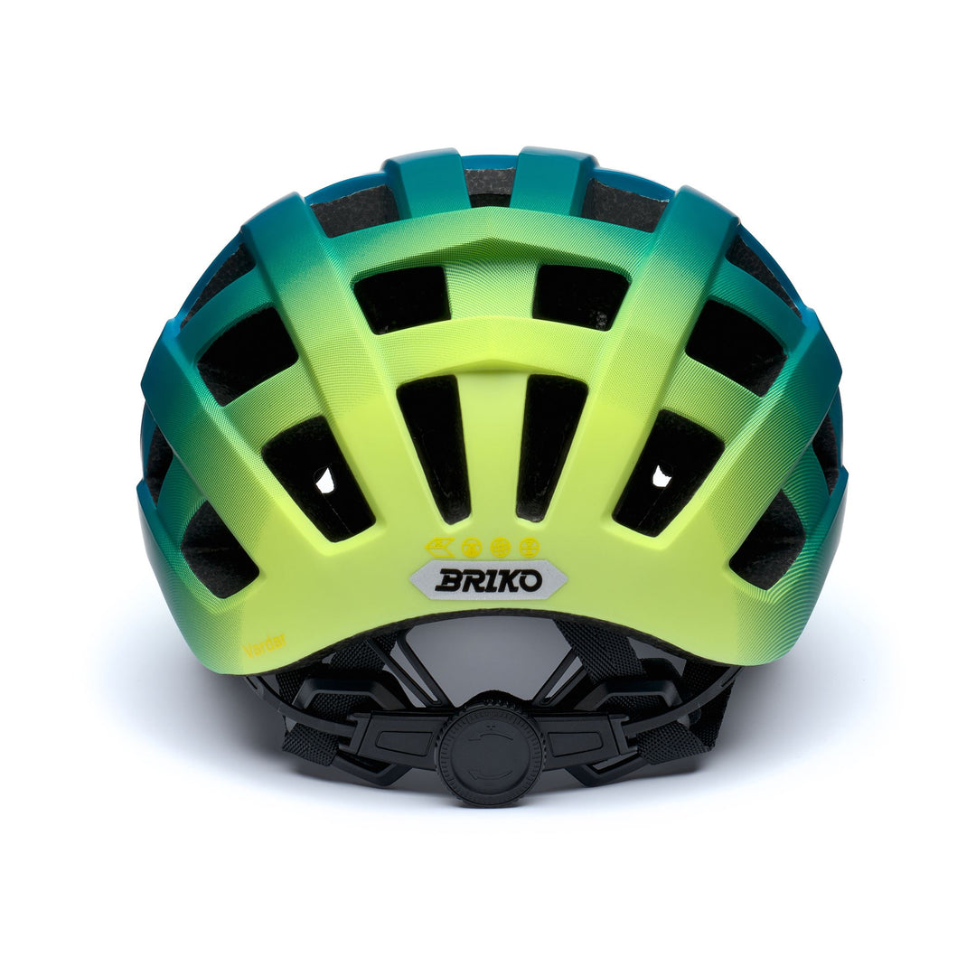 Unisex Blue and Yellow Cycling Helmet with Ventilation Features main