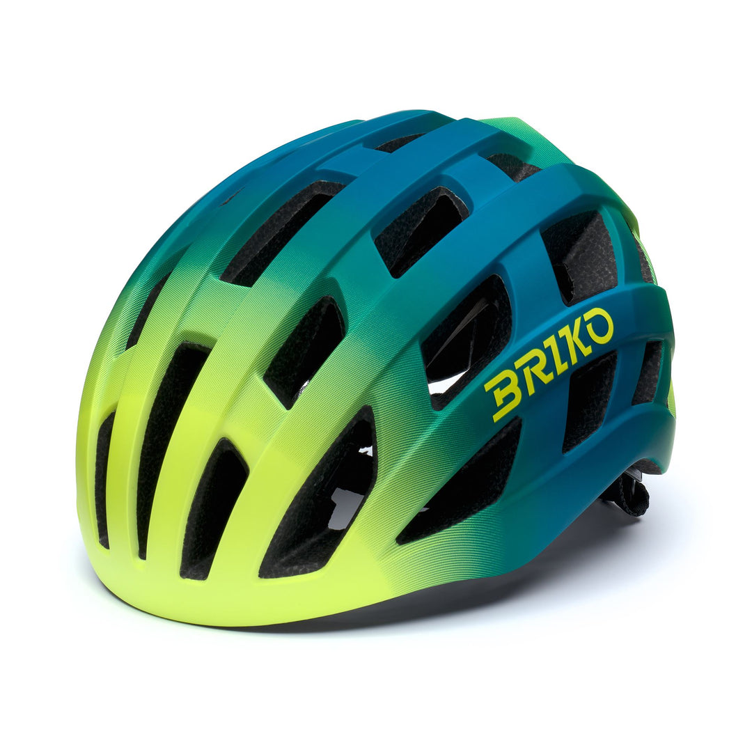 Unisex Blue and Yellow Cycling Helmet with Ventilation Features 01