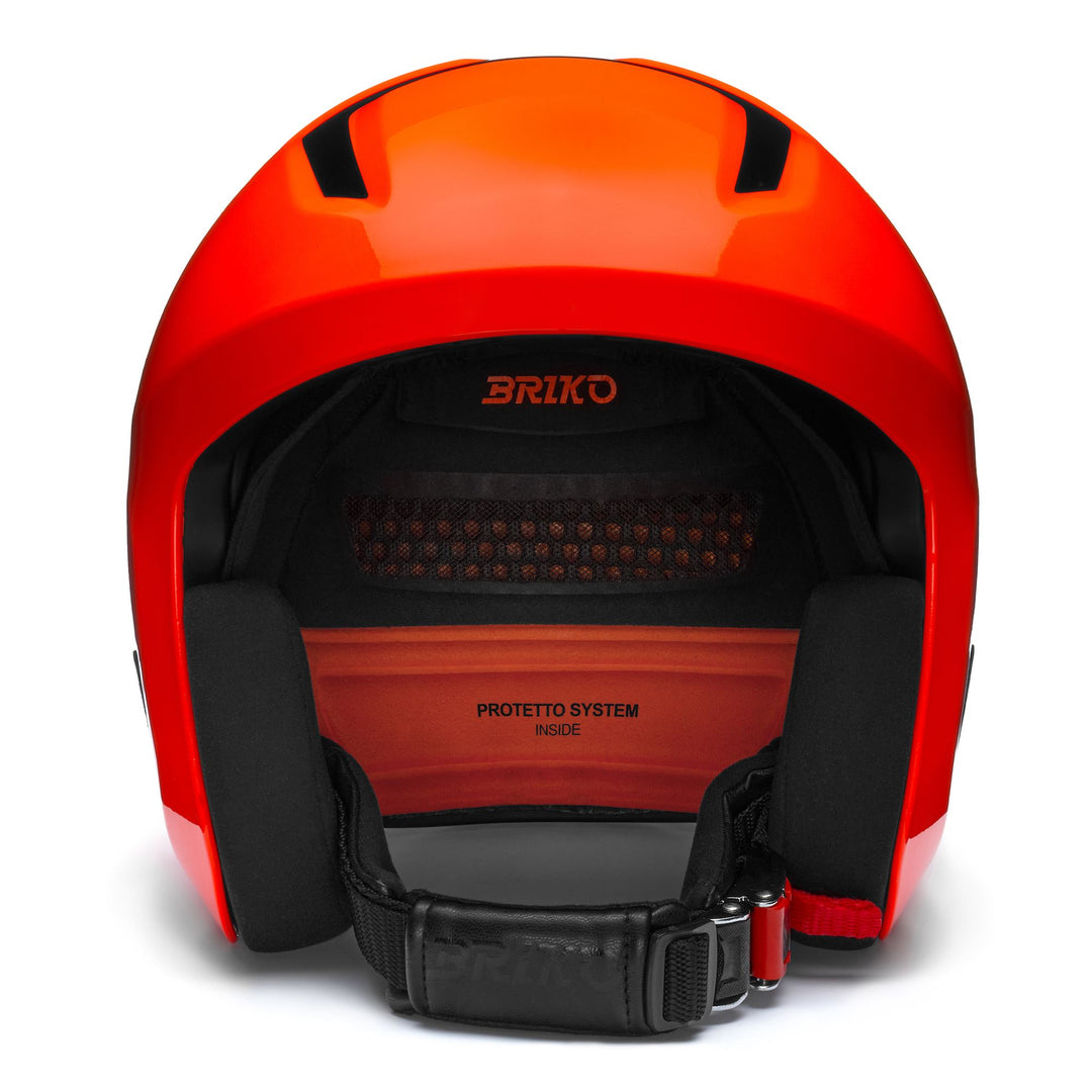 Casco da sci unisex rosso e arancione per le gare main