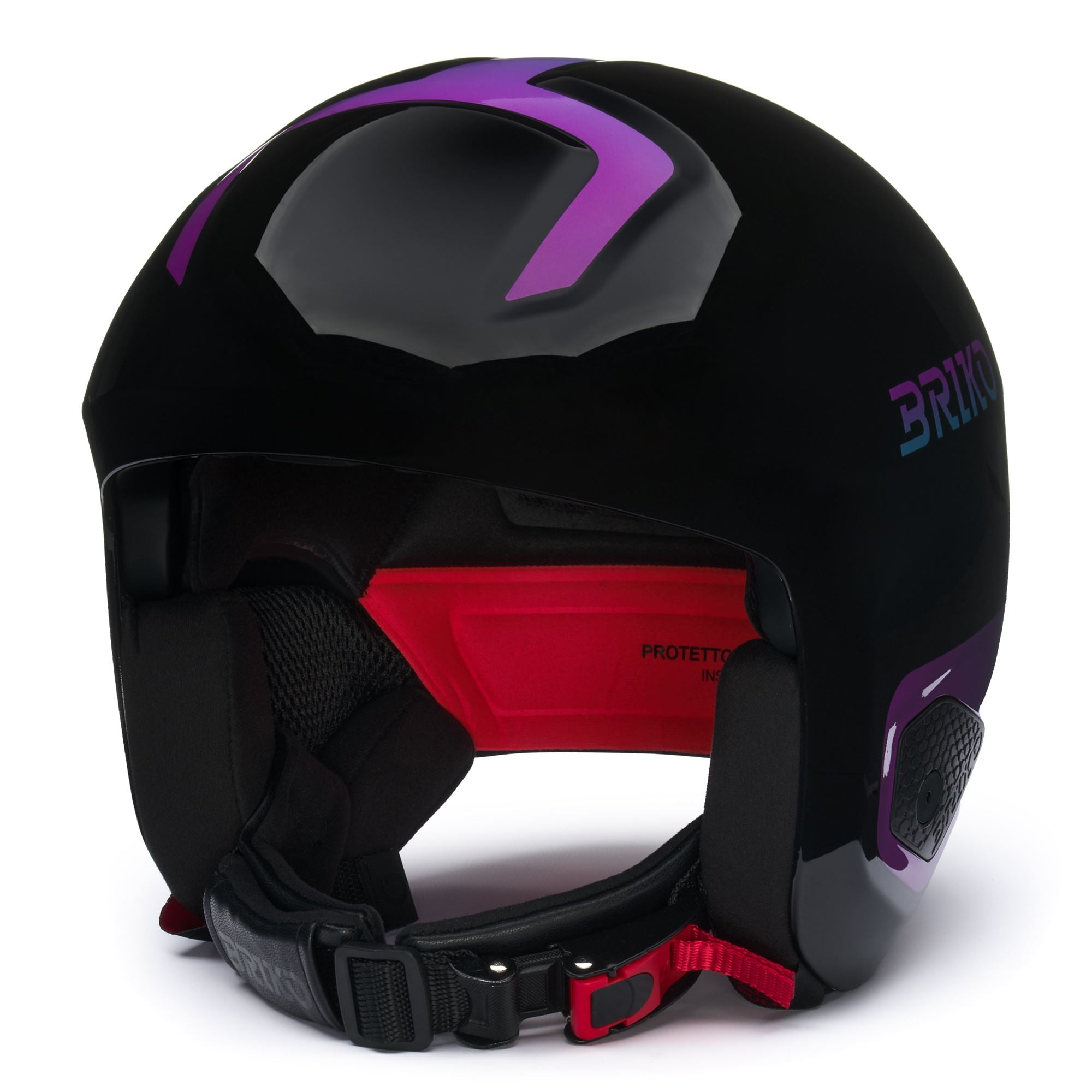 BRIKO ブラック パープル ヘルメット Helmets Unisex VULCANO 2.0 Helmet Shiny Black