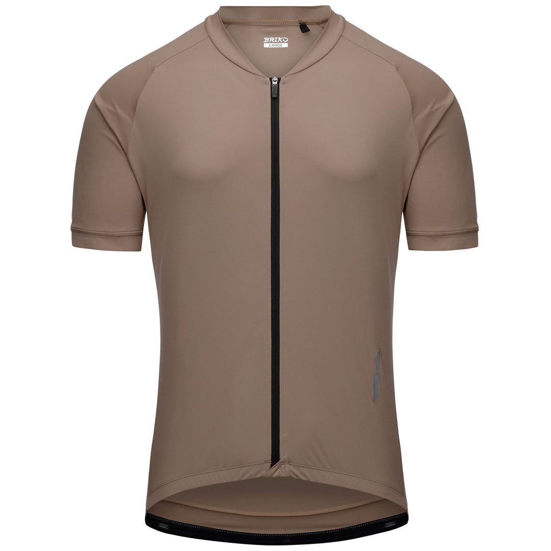 Maillot de cyclisme marron pour homme, idéal pour la route et le gravel. 01
