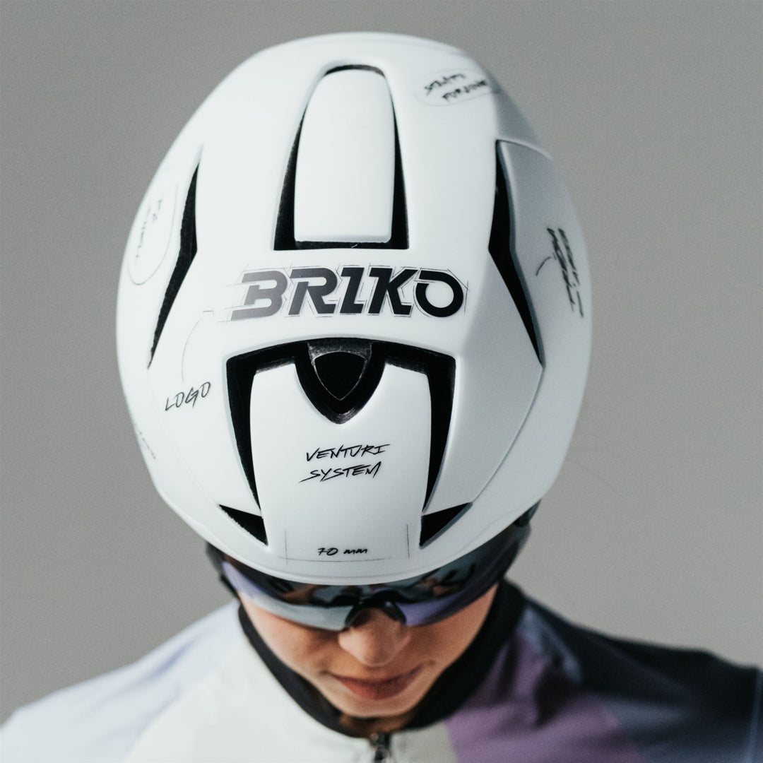 Unisex Blue and White Cycling Helmet with Ventilation and Adjustable Fit main