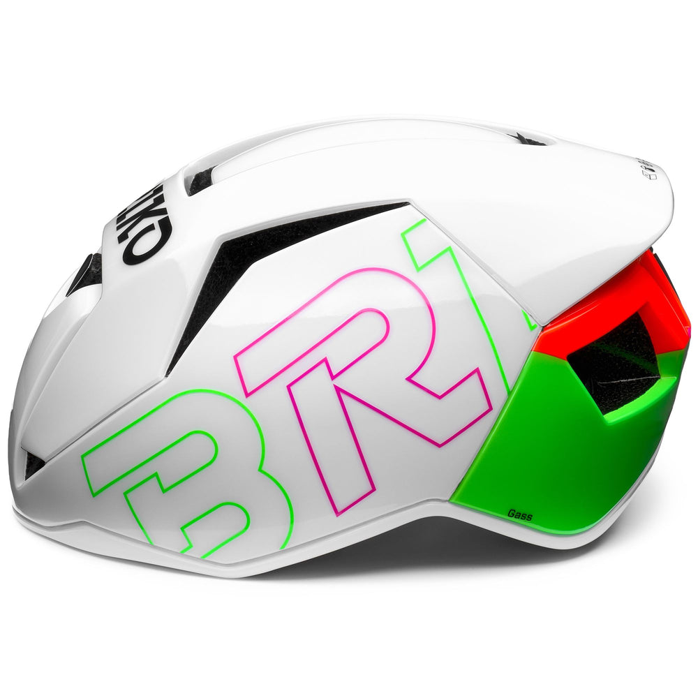 Casco da ciclismo unisex bianco e verde neon con sistema di ventilazione 02