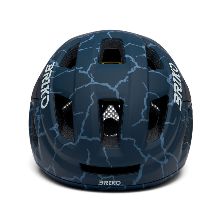 Casque de vélo unisexe bleu et beige avec ventilation et dispositifs de sécurité 3
