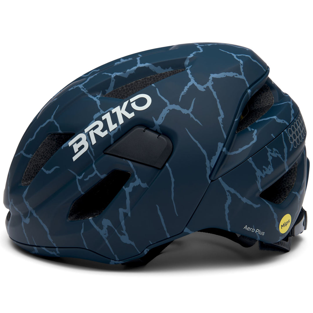Casque de vélo unisexe bleu et beige avec ventilation et dispositifs de sécurité main