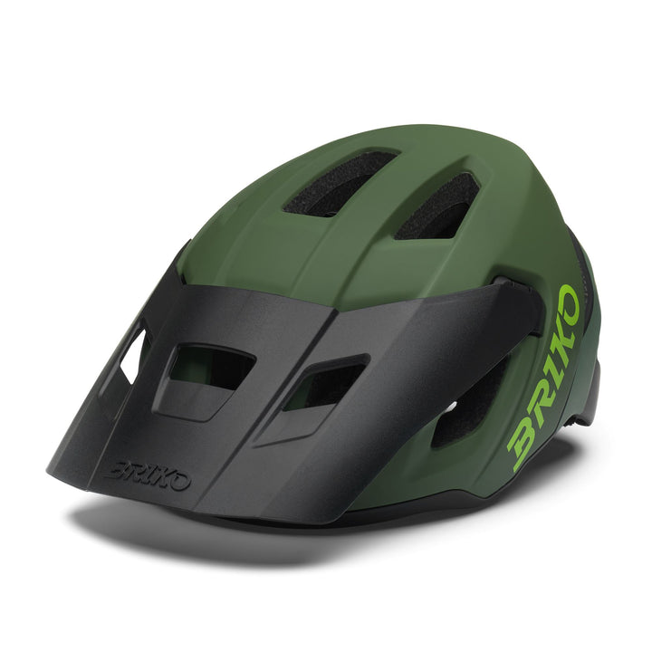 Casque de vélo VTT unisexe vert et noir avec visière réglable 1