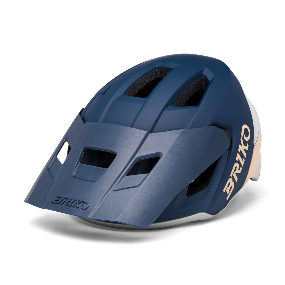 Unisex Blue and Gray Mountain Bike Helmet with Ventilation Features main
