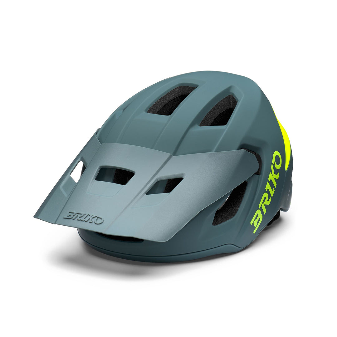 Casco da mountain bike unisex verde e giallo con ventilazione 01