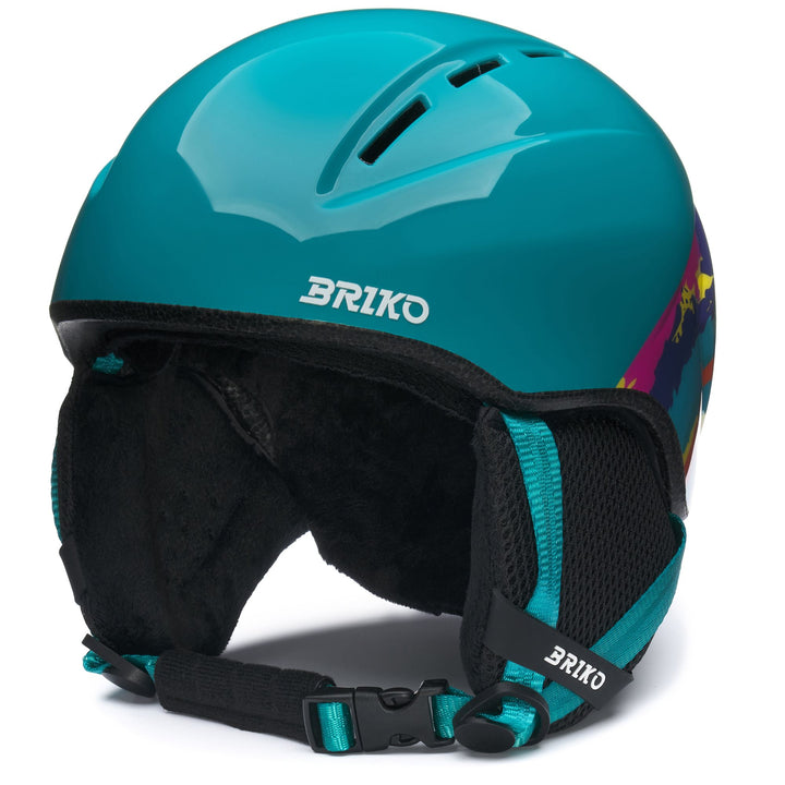 Unisex Green and Blue Ski Helmet for young athletes 1