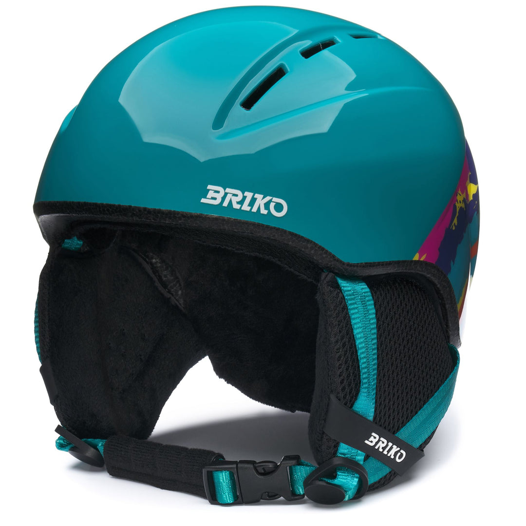 Casco da sci unisex verde e blu per giovani atleti 01