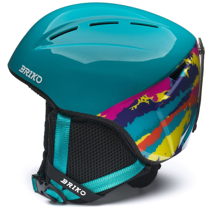 Casque de ski unisexe bleu brillant multicolore avec technologie In-Molding 2