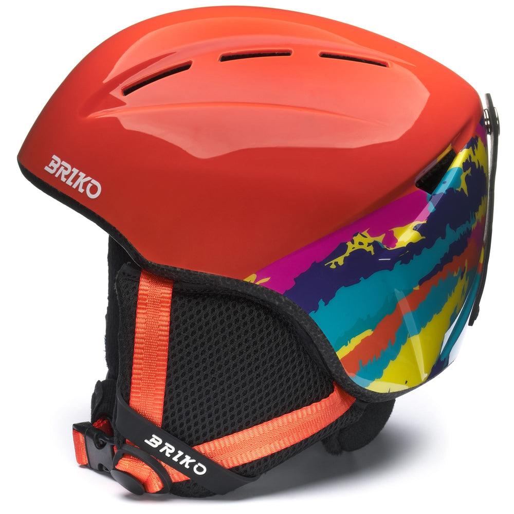 Casco da sci unisex arancione e melograno per giovani atleti 02