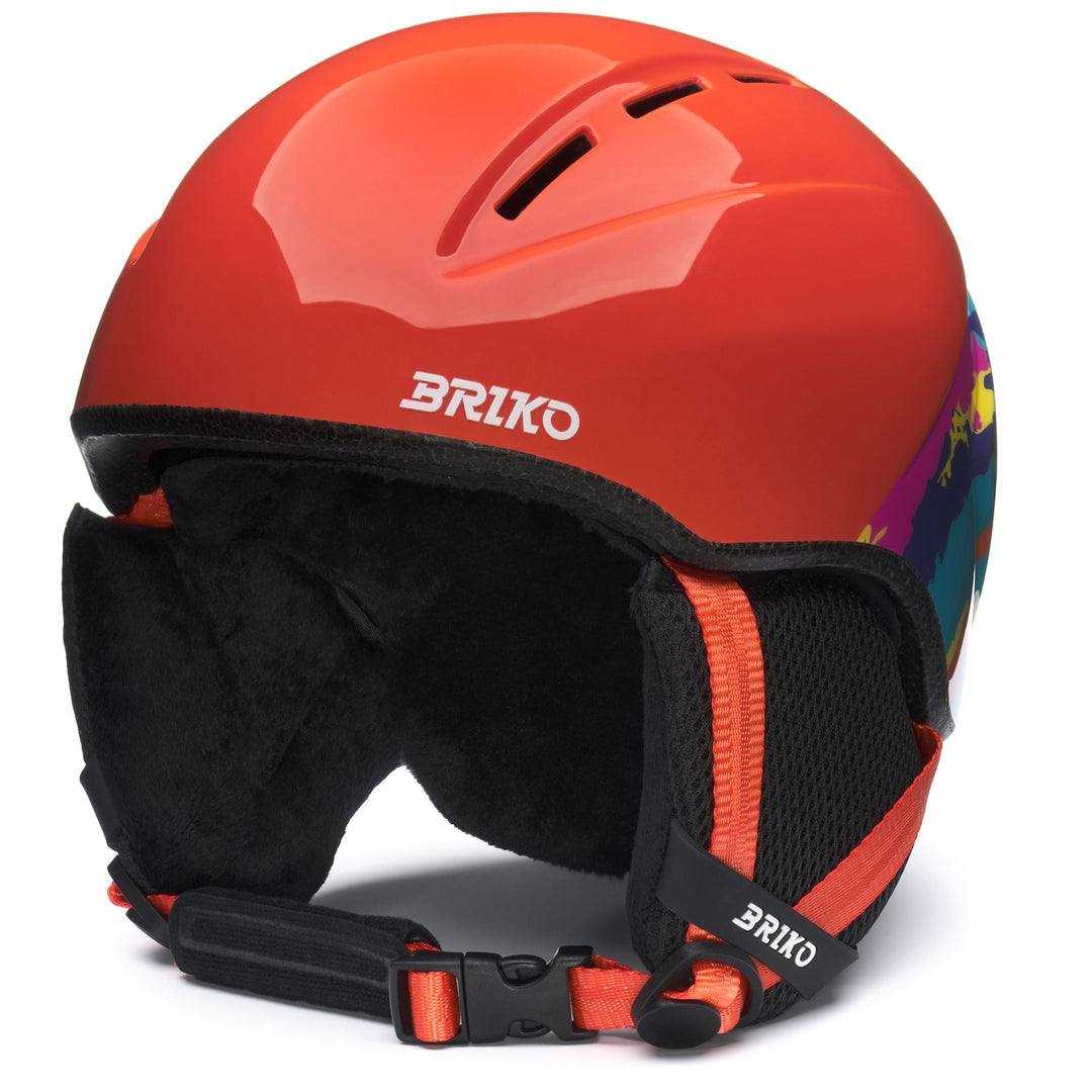Casco da sci unisex arancione e melograno per giovani atleti 01